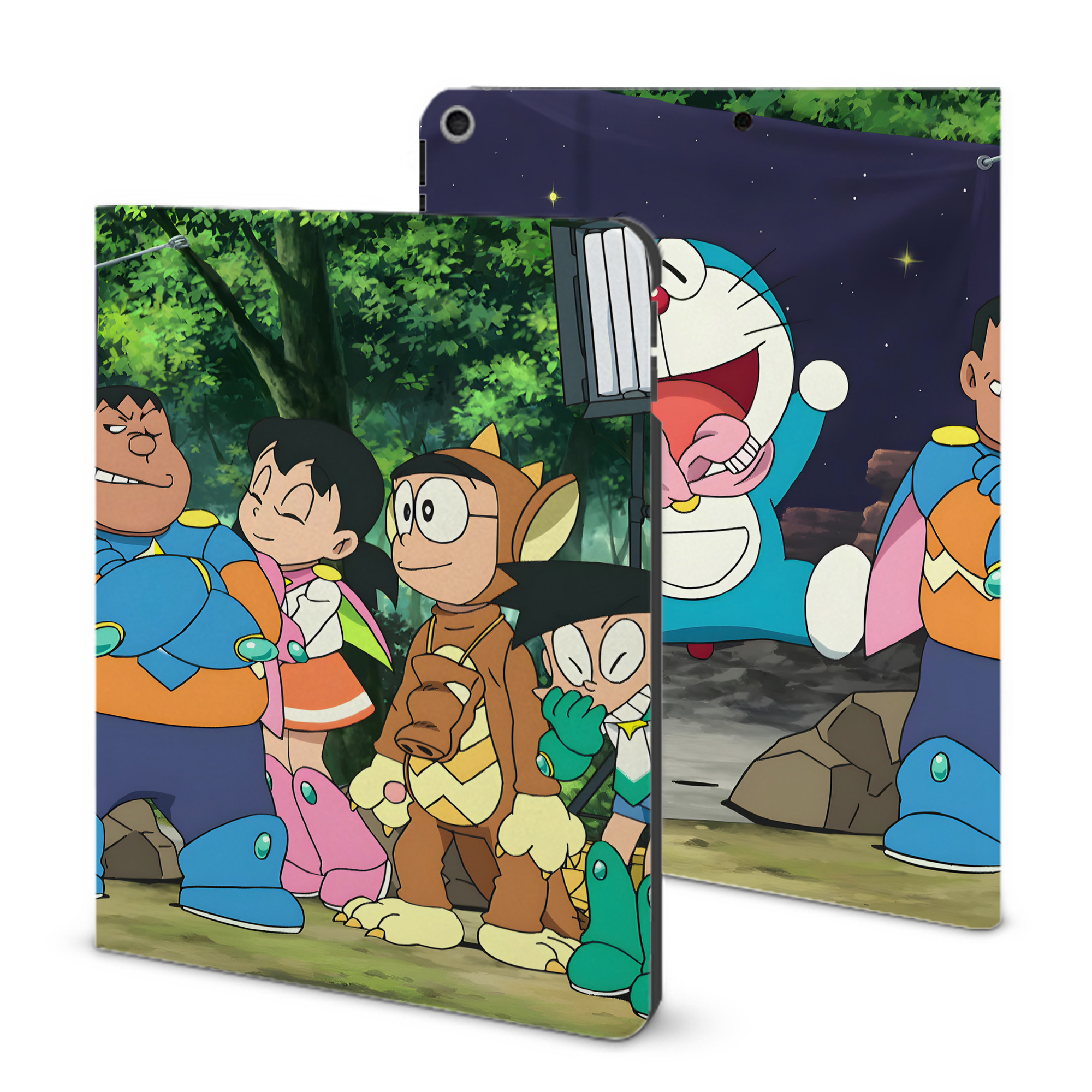 （画像用） ドラえもん Doraemon IPad ケース ブック型 PUレザー TPU 耐衝撃 軽量 薄型 ペン収納なし 全面保護 IPad 各モデル対応